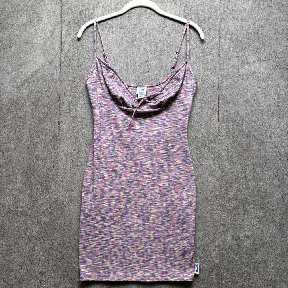 J Balvin Guess Originals Sleeveless Space Dye Mini Dress M Rib Knit Y2K Style